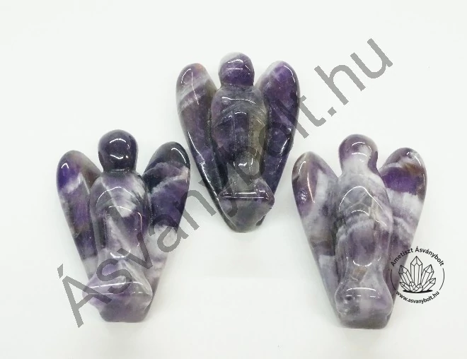 Ametiszt chevron nagy angyal figura