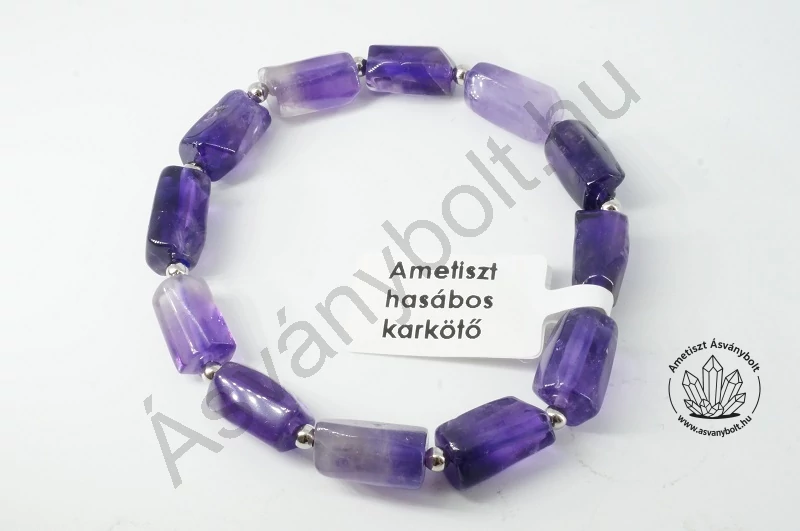 Ametiszt hasábos karkötő