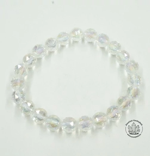 Angyal aura fazettált 8-as golyós karkötő