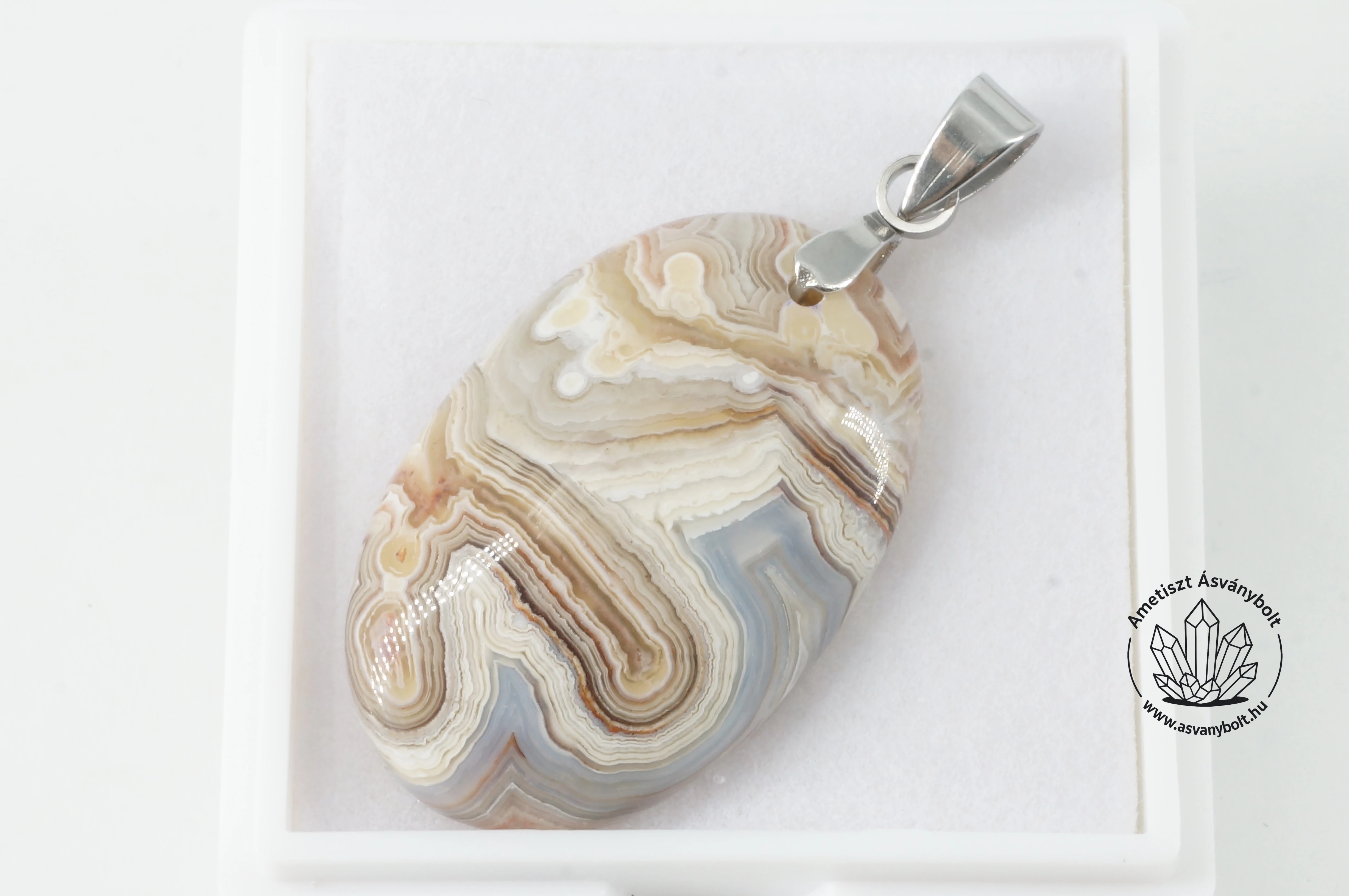 Crazy lace achát fúrt medál 9900