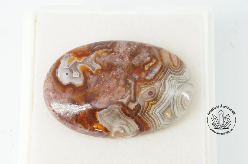 Crazy lace achát ovális kaboson 8000