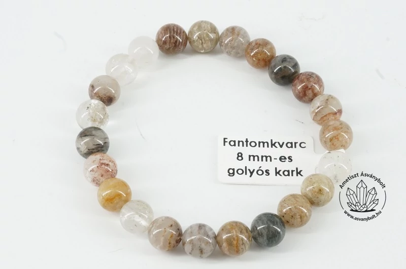 Fantomkvarc 8 mm-es golyós karkötő