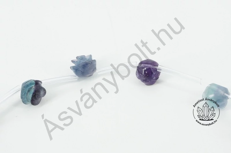 Fluorit 12 mm-es fűzhető rózsa 1 db