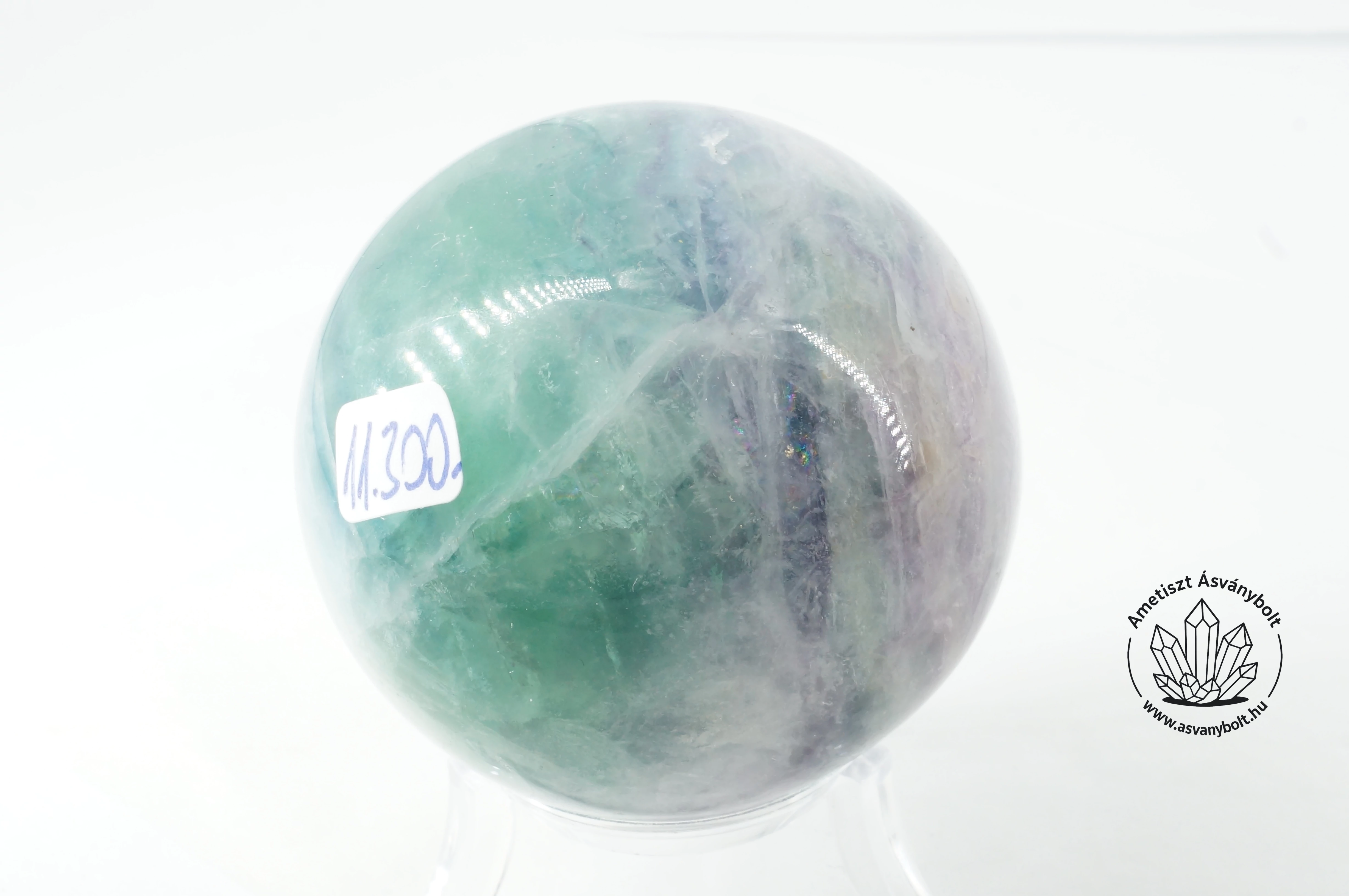 Fluorit lilás zöld golyó 11300
