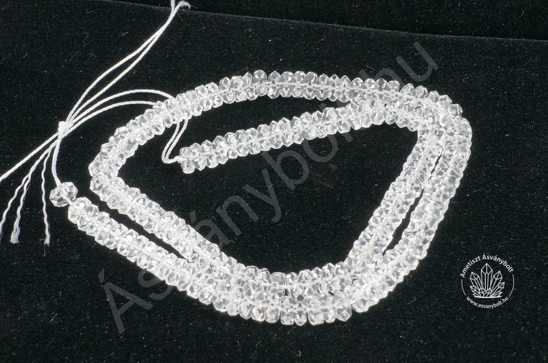 Hegyikristály AA fazettált 4x6 mm tárcsa szál