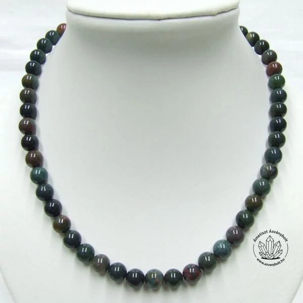 Heliotróp 8-as féldrágakő lánc