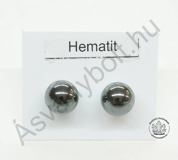 Hematit 8 mm-es golyós nemesacélos füli