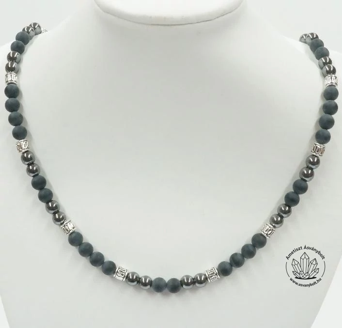 Hematit-matt ónix férfi lánc