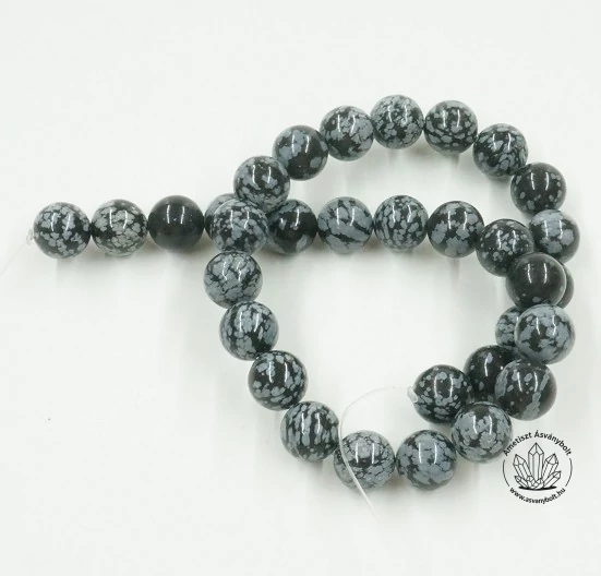 Hópehely obszidián 12 mm-es golyók 5 db