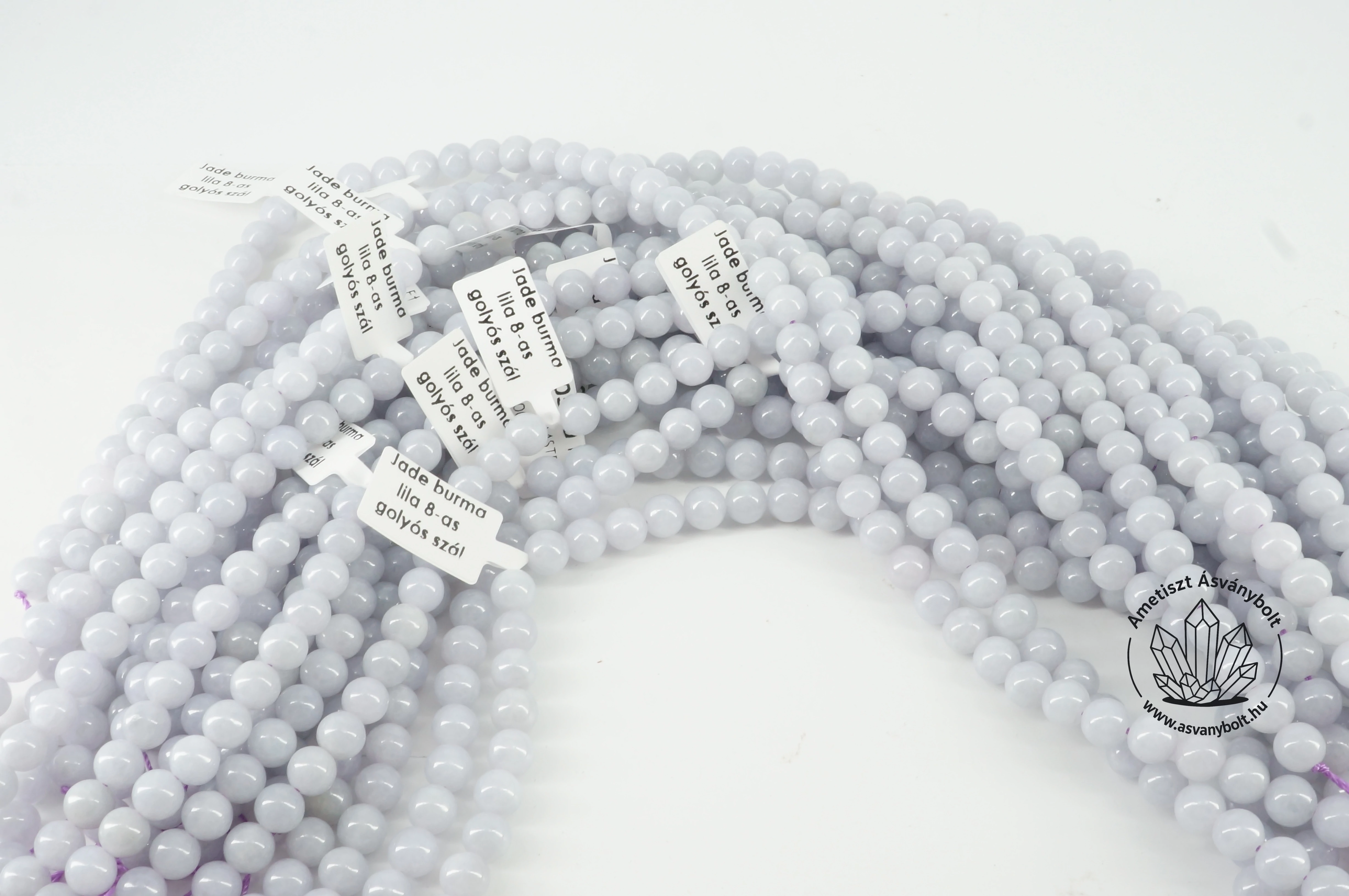 Jade Burma lila 8 mm-es golyós szál