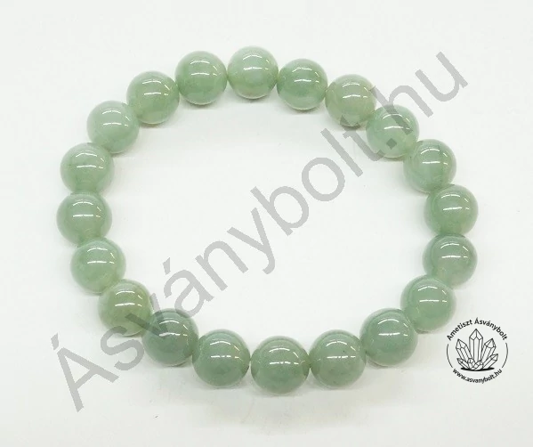 Jade burmai 10 mm-es golyós karkötő