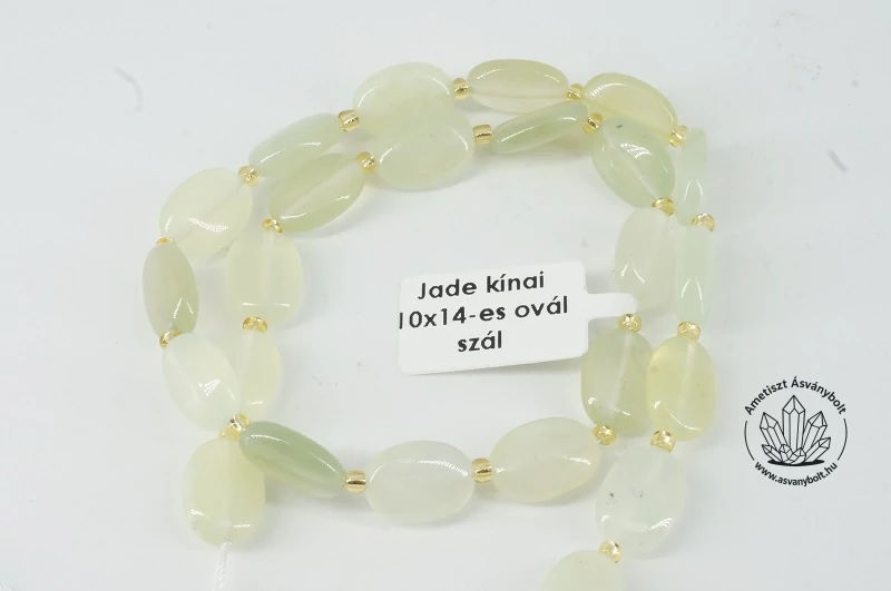 Jade kínai 10x14 mm-es ovál szál