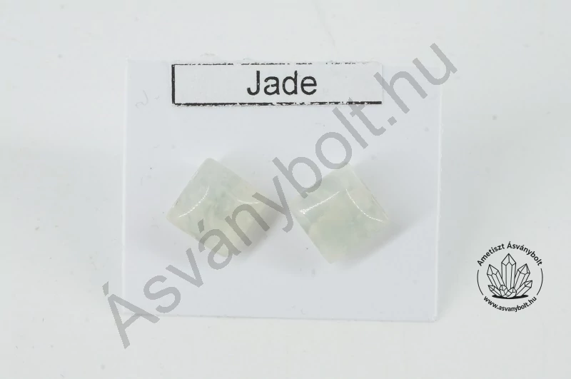 Jade kínai 8x8-as négyzet nemesacélos füli
