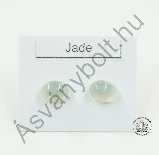 Jade ovál nemesacélos füli
