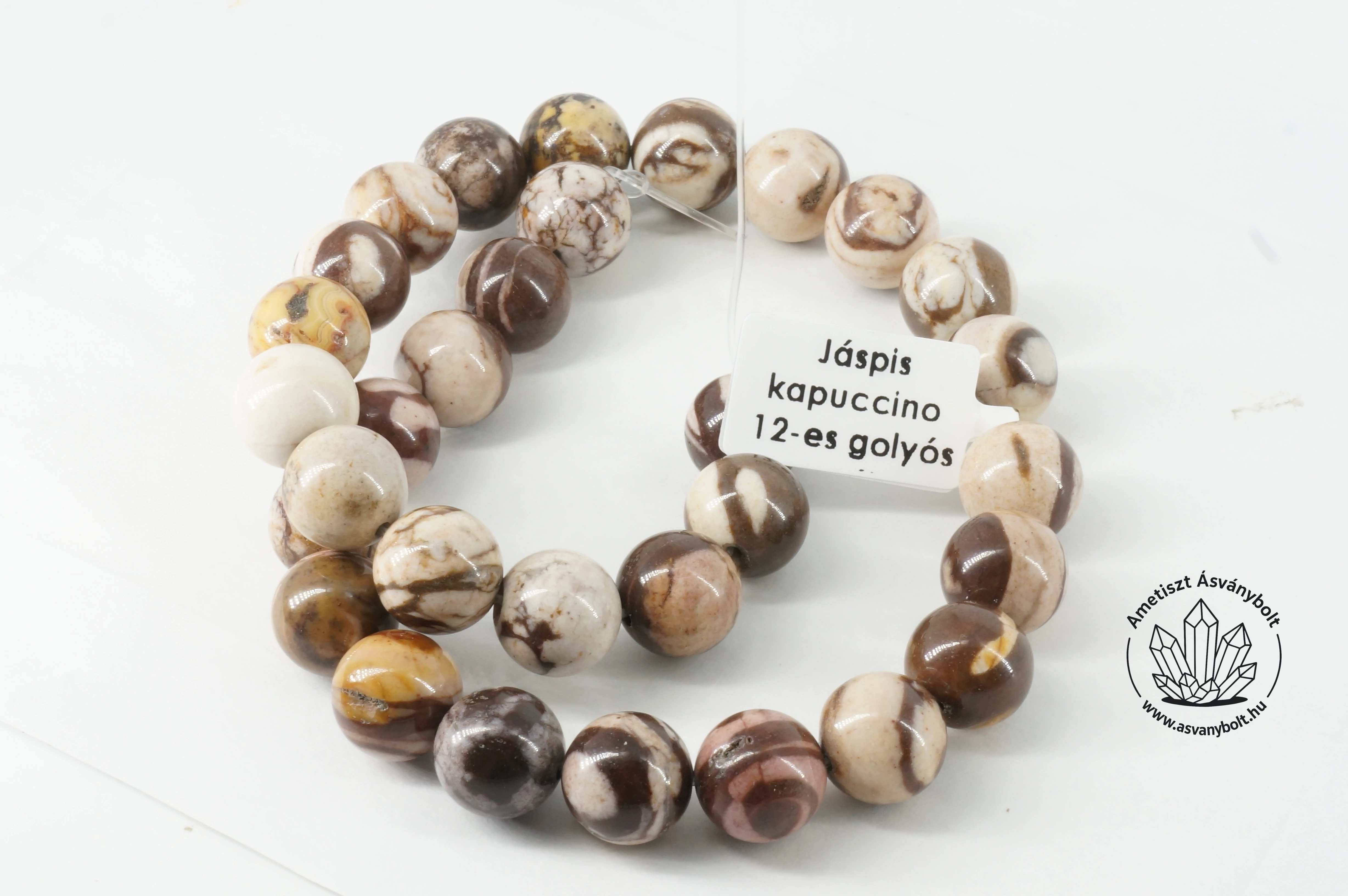 Jáspis kapuccino 12-es golyós szál
