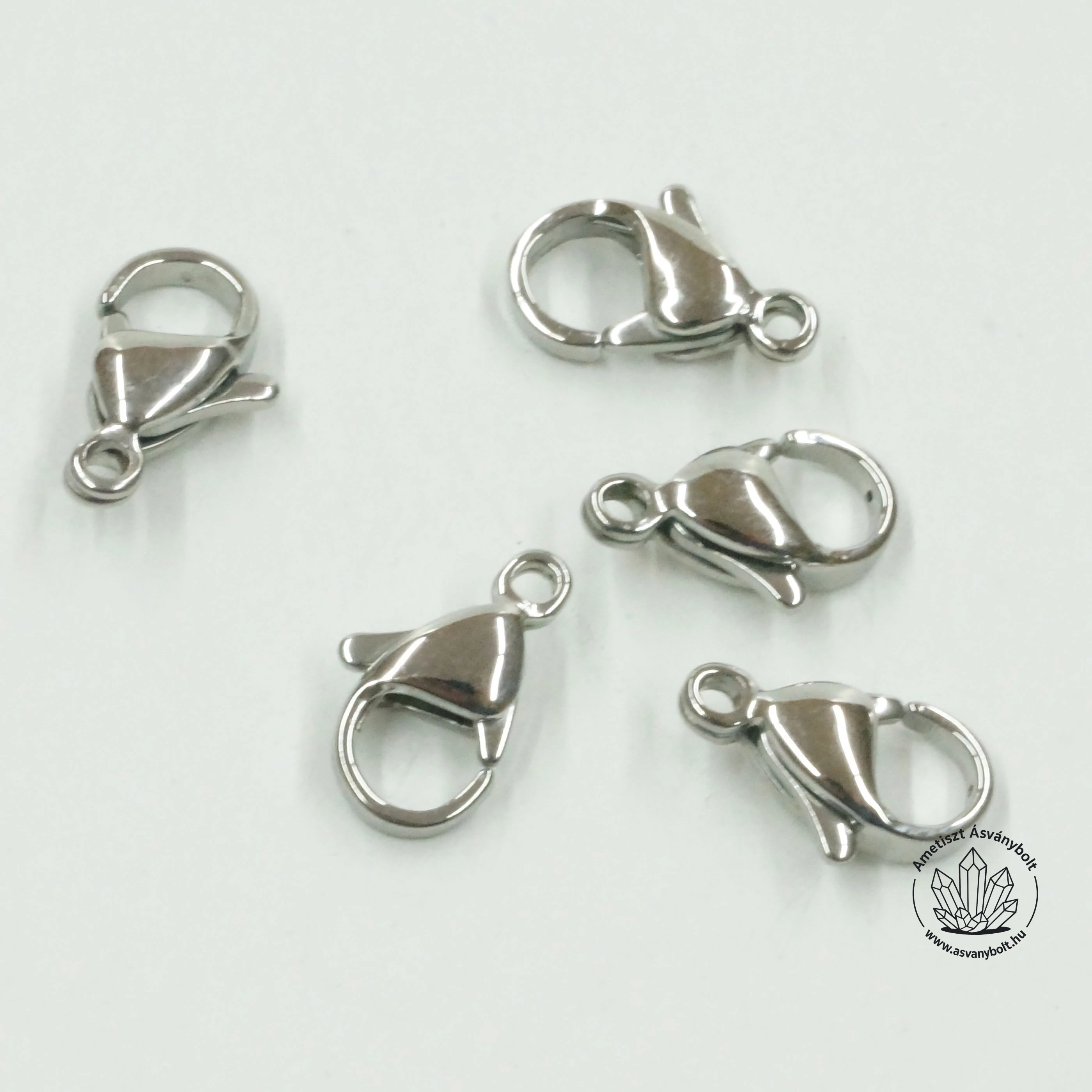 Karabíner 12 mm rozsdamentes acélból 5 db
