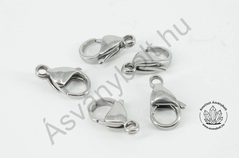 Karabiner 15 mm-es nemesacélból 5 db