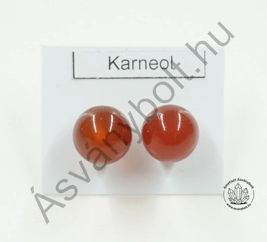 Karneol 10-es golyós nemesacélos füli