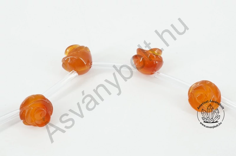 Karneol 10 mm-es fűzhető rózsa 1 db