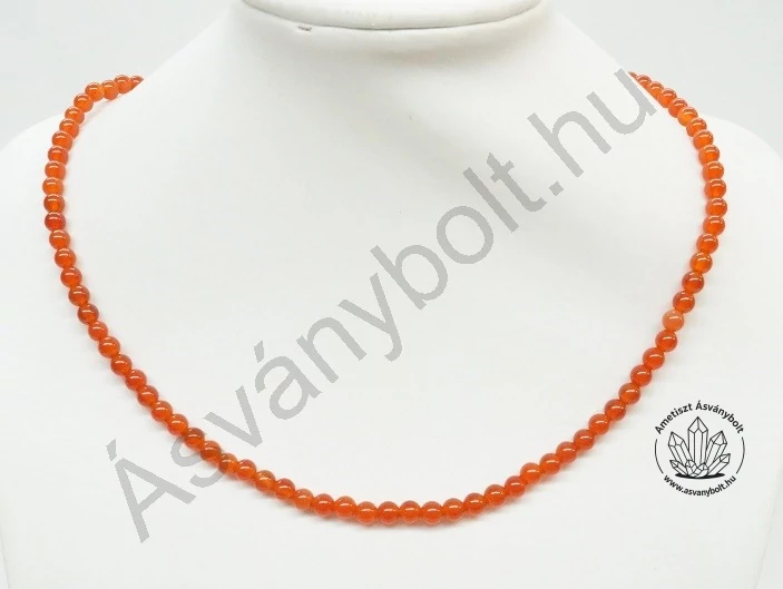 Karneol 4 mm-es golyós lánc