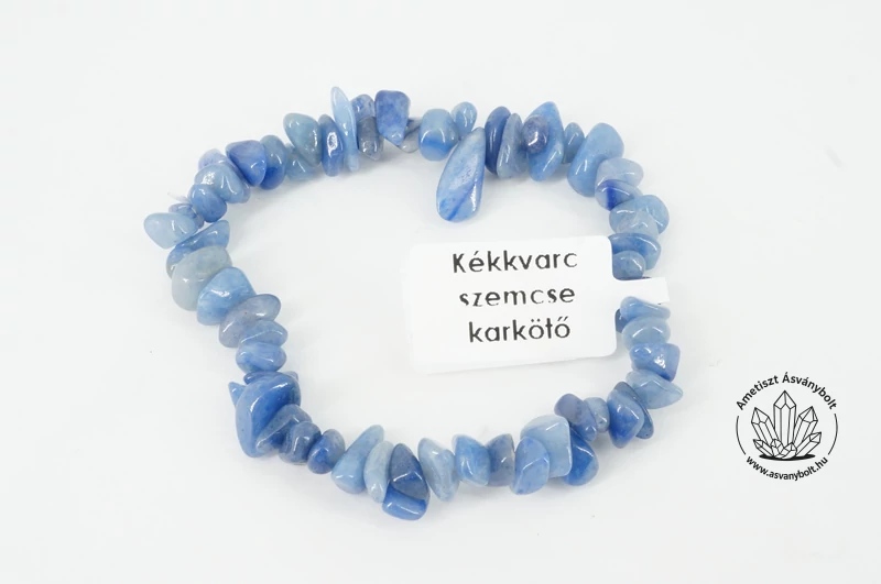 Kékkvarc szemcse karkötő