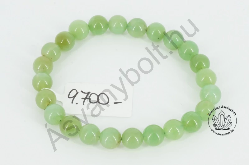 Krizopráz 8 mm-es golyós karkötő 9700