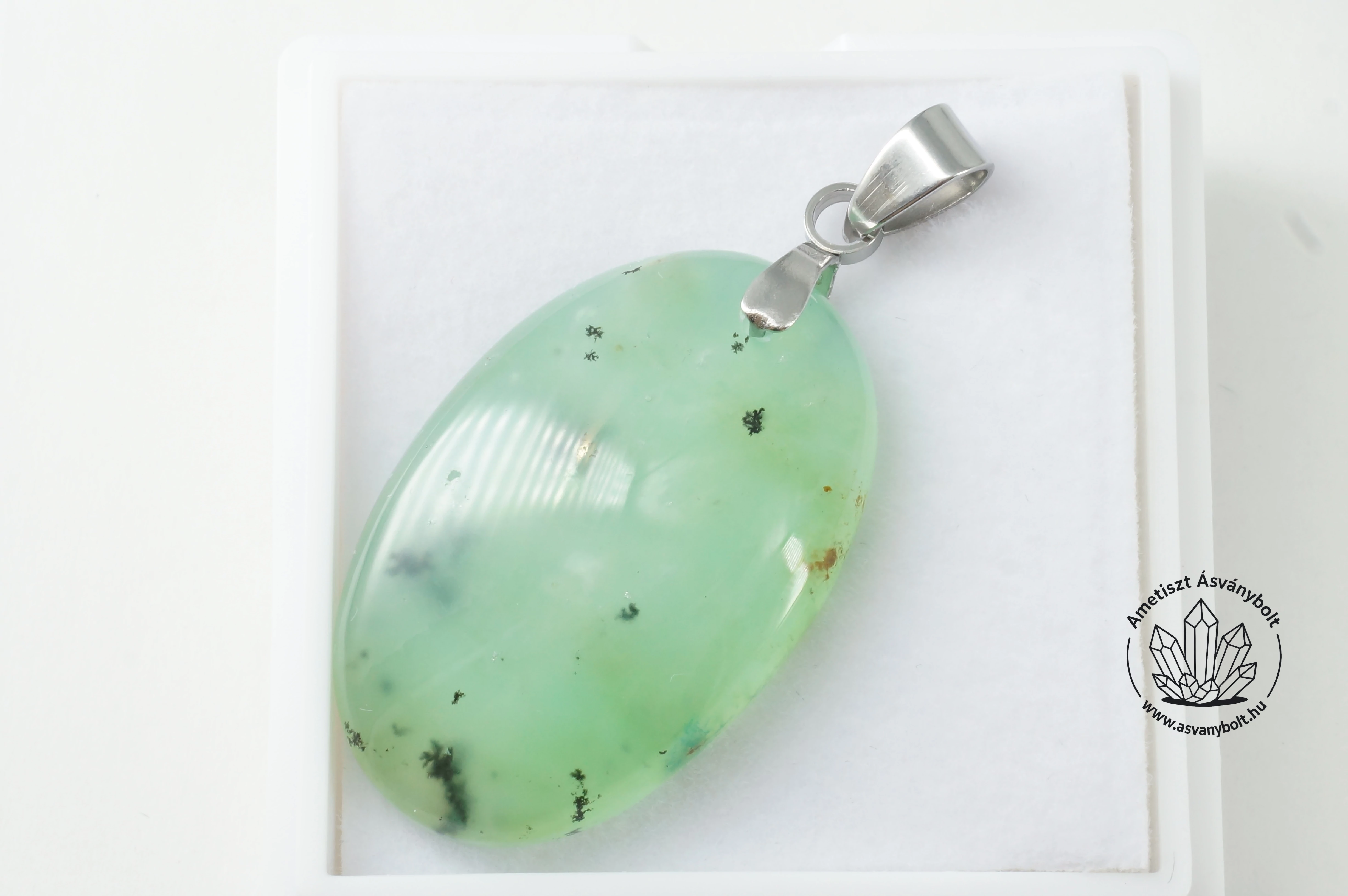 Krizopráz extra ovális fúrt medál 16100