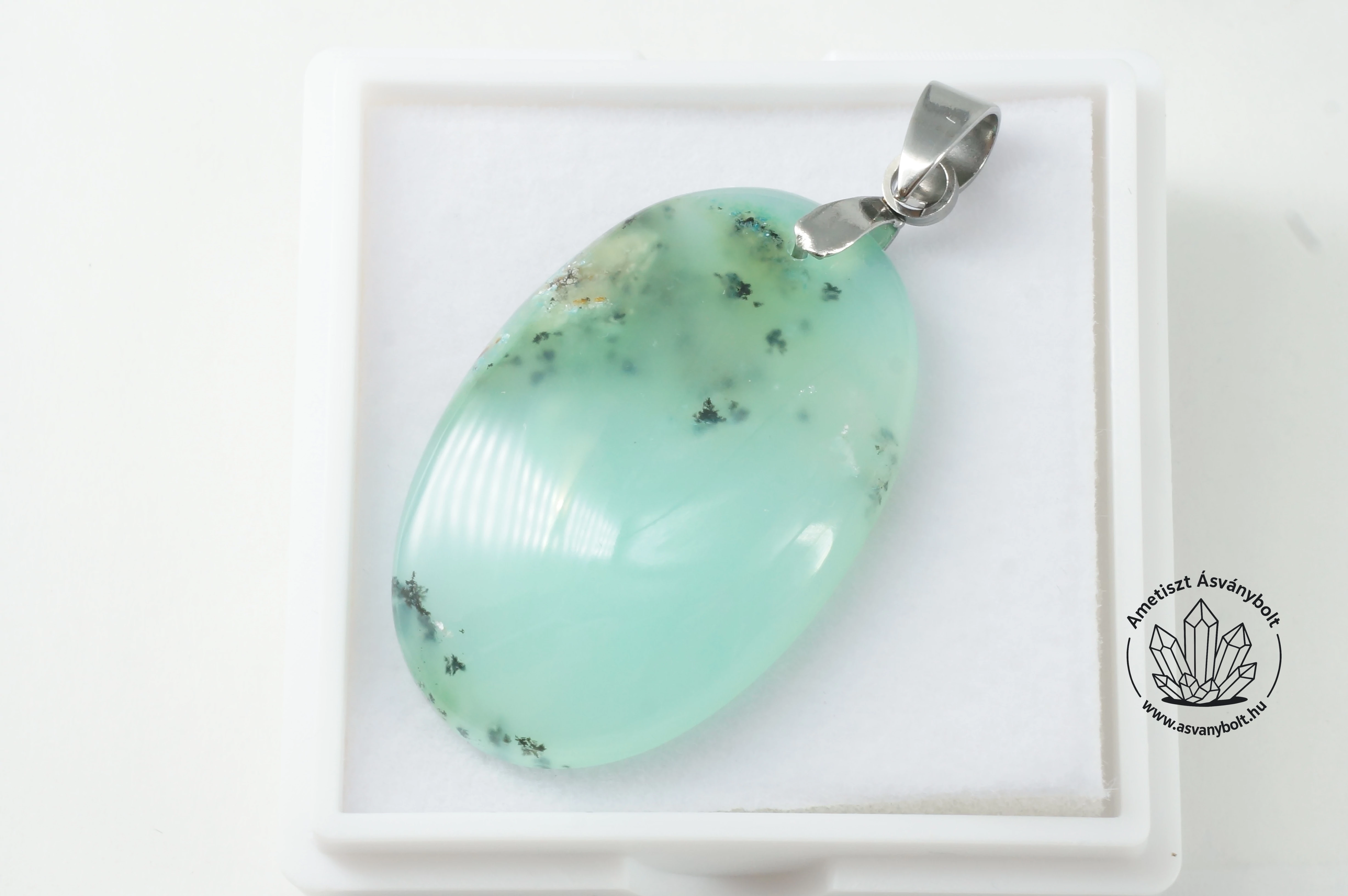 Krizopráz extra ovális fúrt medál 17300