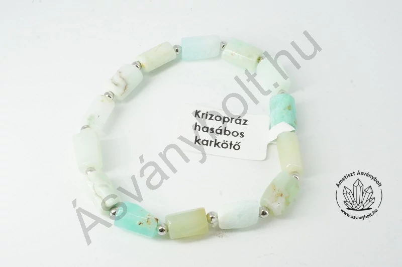 Krizopráz hasábos karkötő