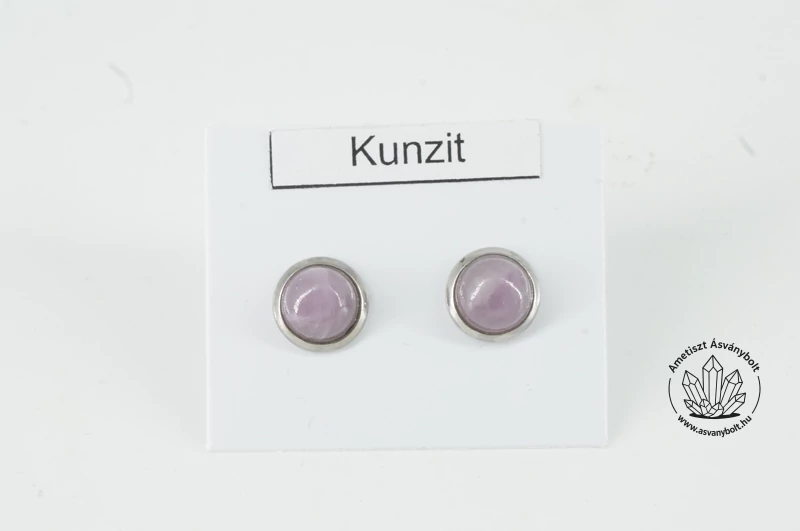 Kunzit 6 mm-es félgömb füli nemesacélban