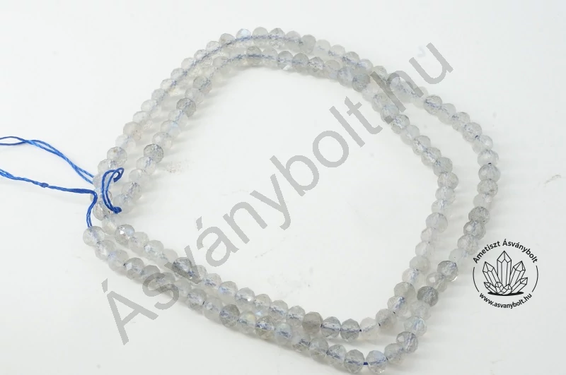 Labradorit 3x4 mm fazettált tárcsa szál
