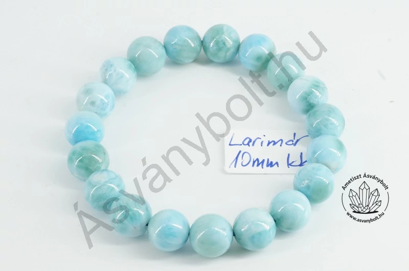 Larimár extra 10 mm-es golyós karkötő 68100