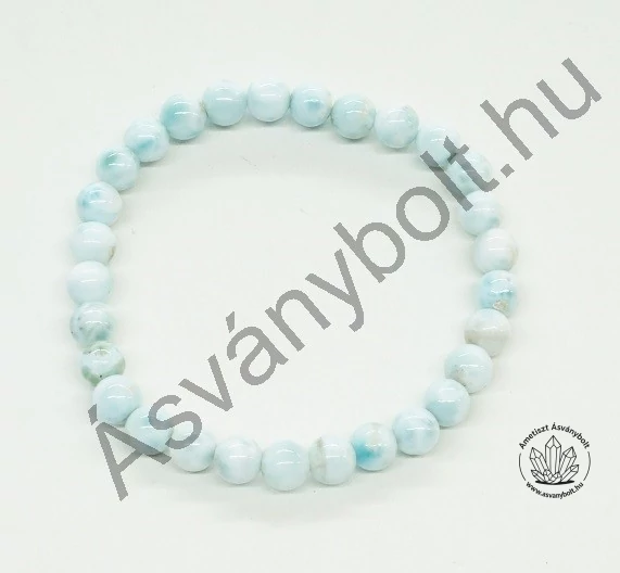 Larimár extra 6 mm-es golyós karkötő