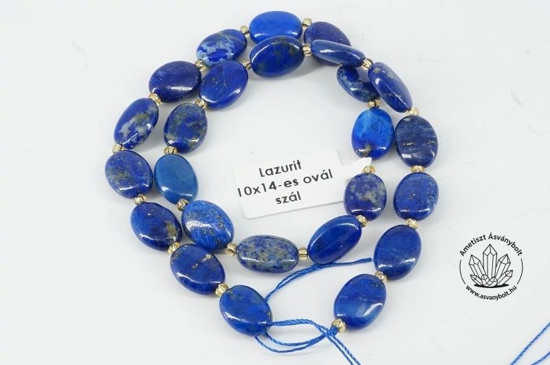 Lazurit 10x14 mm-es ovál szál