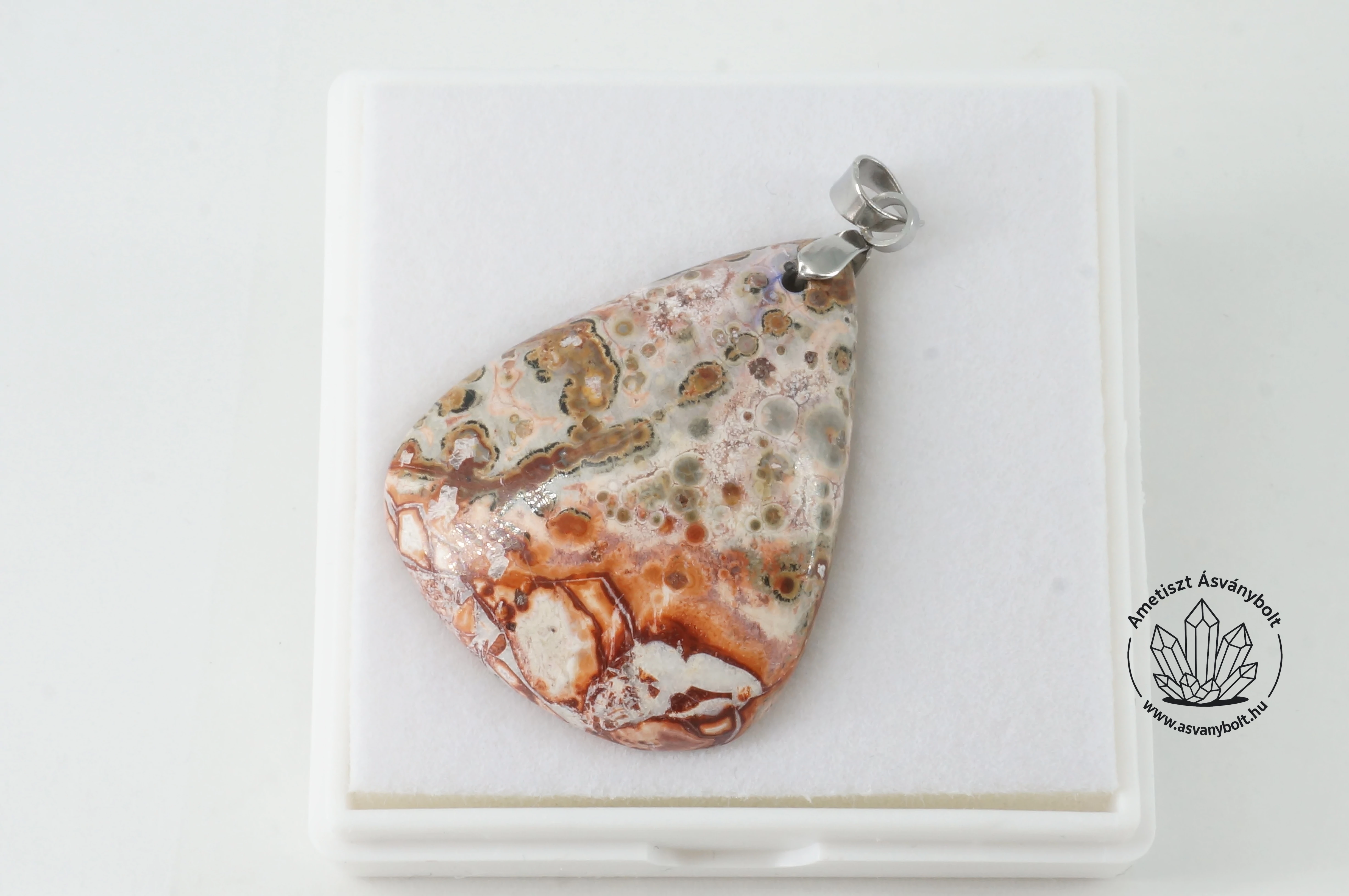 Leopárd jáspis csepp fúrt medál 4800