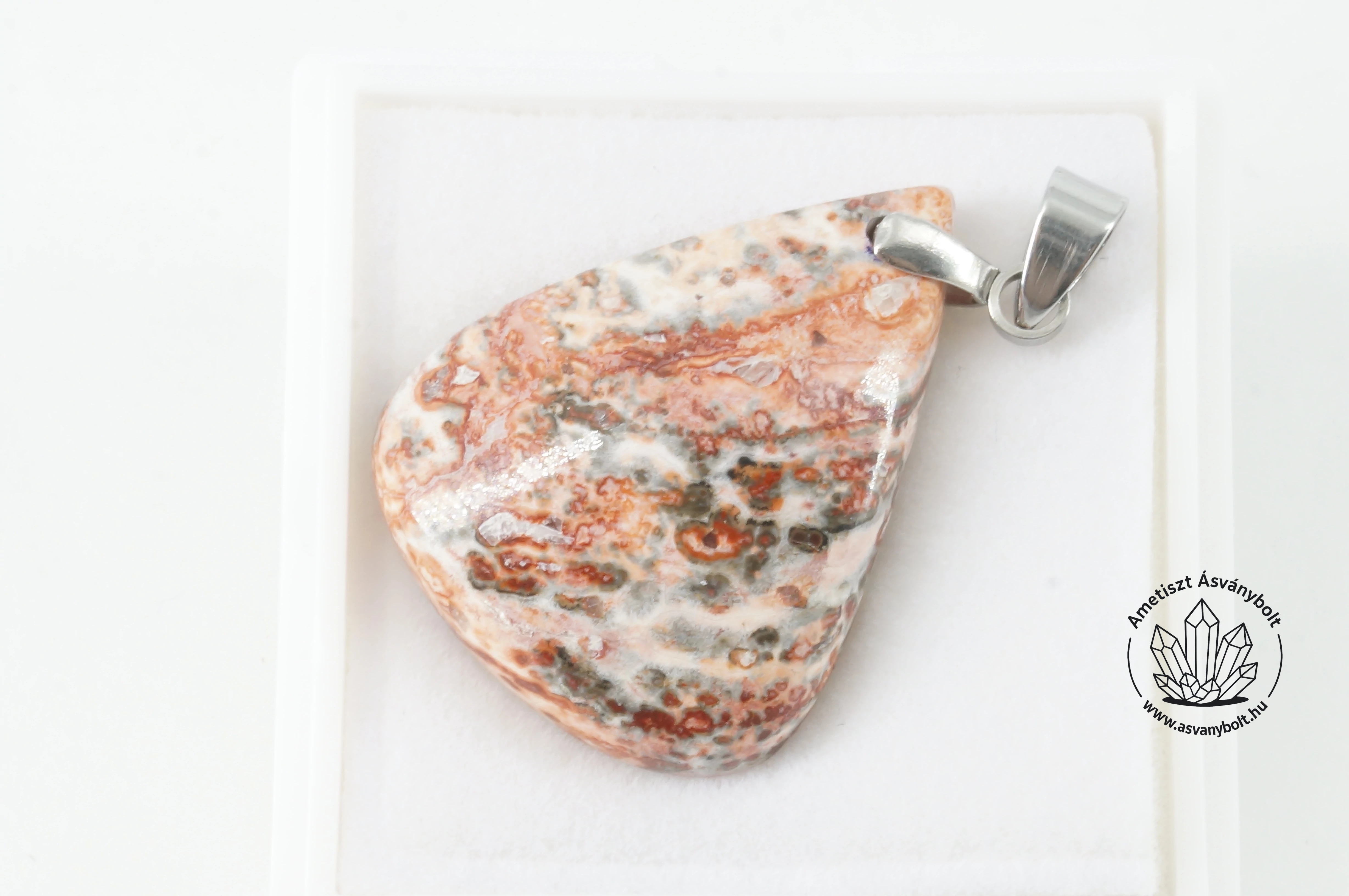 Leopárd jáspis csepp fúrt medál 5100