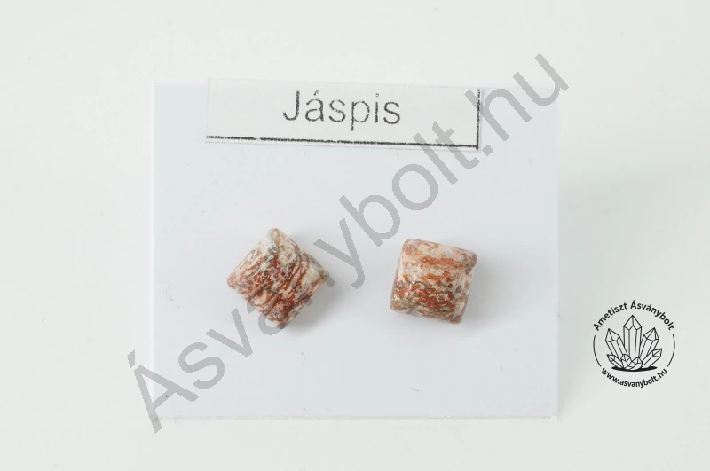 Leopárd jáspis kis kocka füli nemesacélon