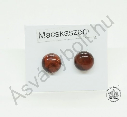 Macskaszem 8 mm-es félgömb beszúrós nemesacélos füli