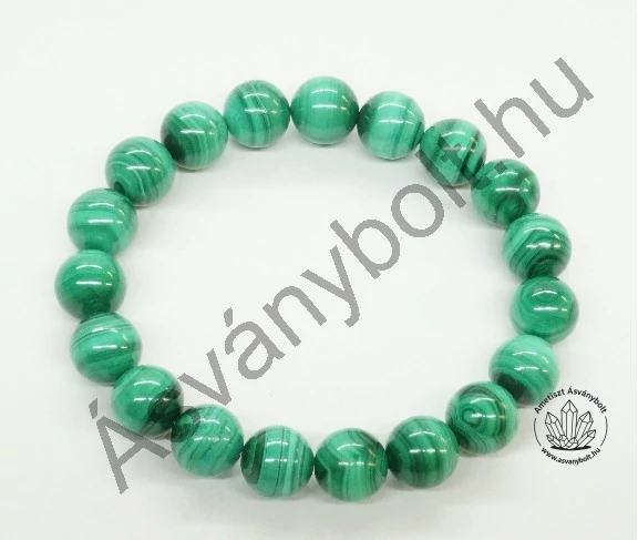 Malachit 10 mm-es golyós karkötő