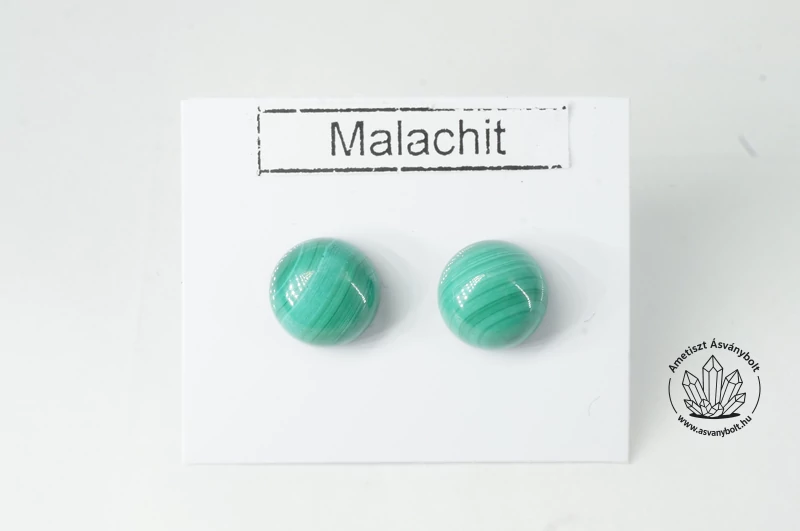 Malachit 8-as félgömb füli nemesacélon