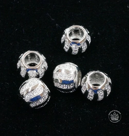 Mikrostrassz bordás 10 mm-es fűzhető golyó