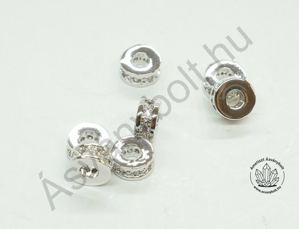 Mikrostrassz fehér gyűrű 3x6 mm
