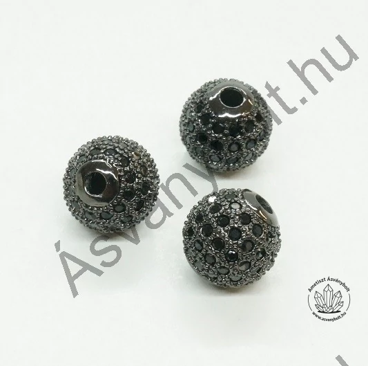 Mikrostrassz fekete 10 mm-es golyó