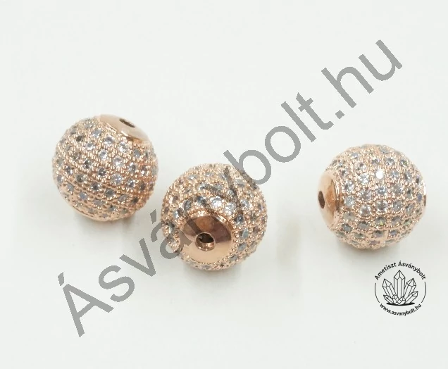 Mikrostrassz rózsaarany 12 mm-es 879-es tipus