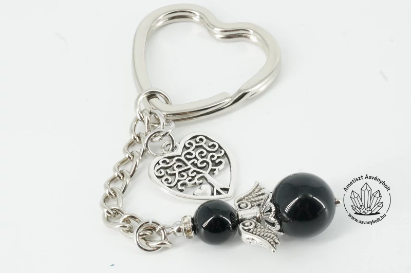 Ónix golyós angyal kulcstartóval