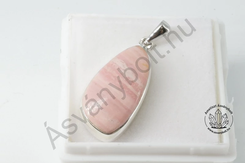 Opál pink csepp drágakő ezüstben 21200