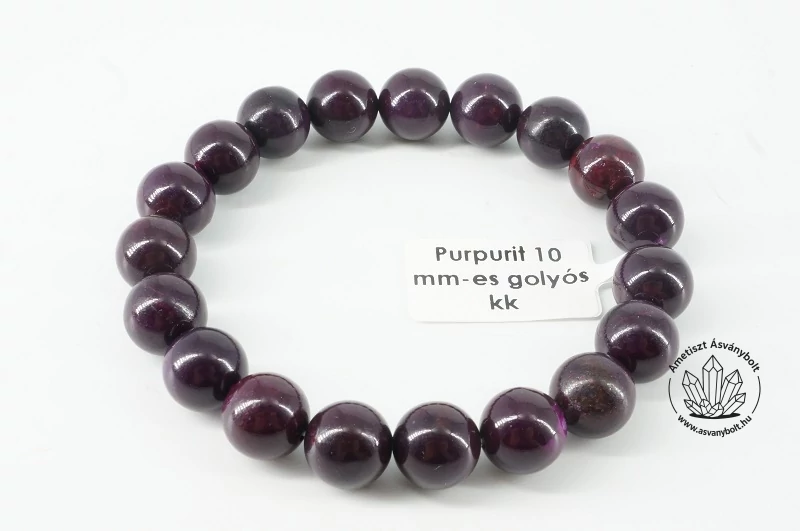 Purpurit 10 mm-es golyós karkötő