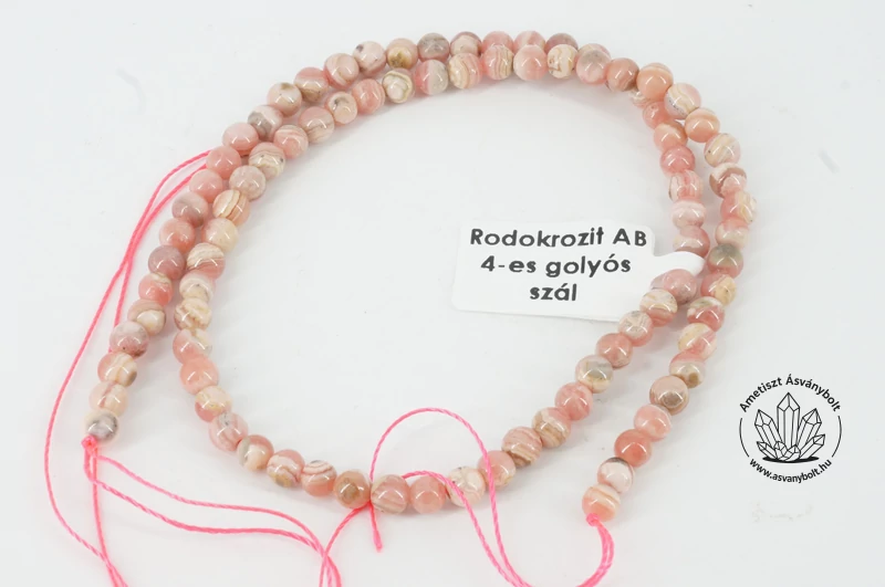 Rodokrozit AB 4 mm-es golyós szál