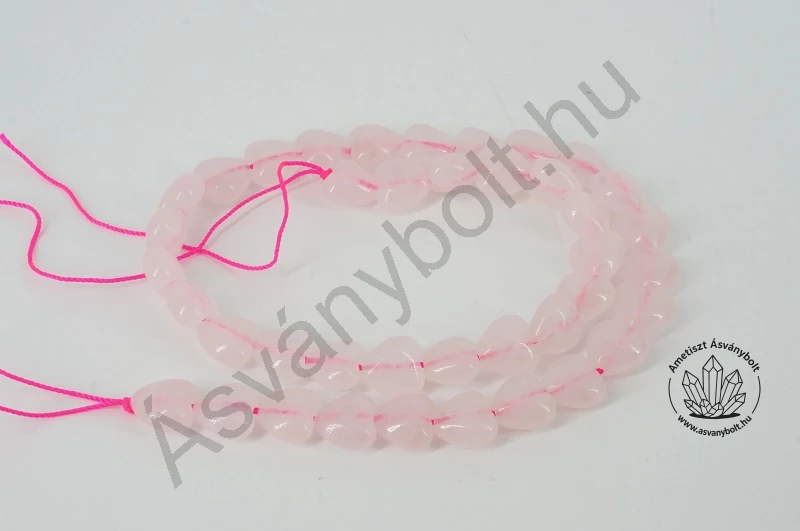 Rózsakvarc 10 mm-es szív szál