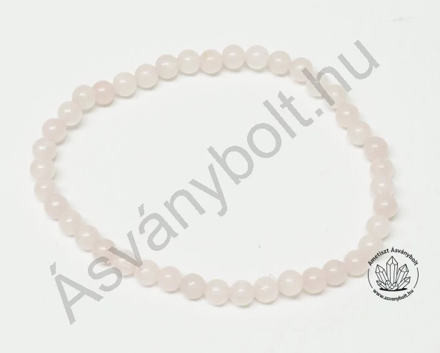 Rózsakvarc 4 mm-es golyós karkötő